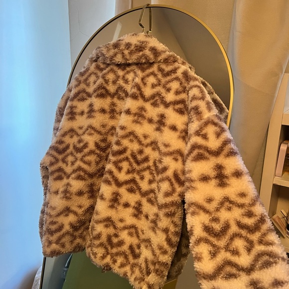 Abercrombie & Fitch Cream and Brown Fleece Jacket - Picture 2 of 4